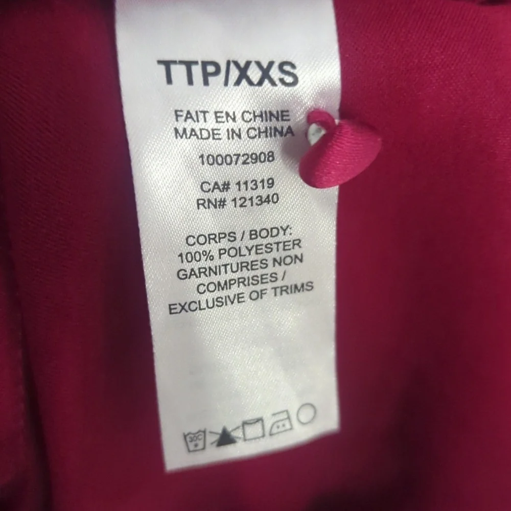 Women's Dynamite Deep Red Satin CollarShirt Dress With Ruching - Size XS XXS New - Picture 6 of 6